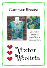 Load image into Gallery viewer, "Summer Breeze" crochet pattern by Vixter Woolista