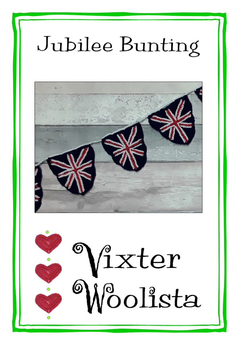 Knitting pattern for Jubilee Bunting by Vixter Woolista