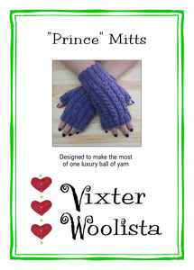 "Prince" mitts - knitting pattern by Vixter Woolista