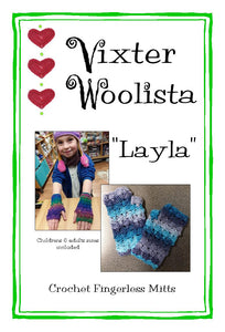 "Layla" mitts - crochet pattern by Vixter Woolista