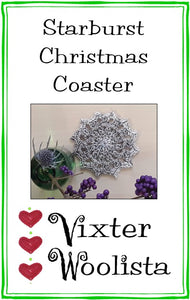 "Starburst" Christmas Coasters - crochet kit by Vixter Woolista